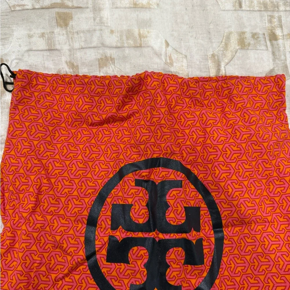 Tory Burch LOGOPink Orange black Duster large / extra large Bag with draw string